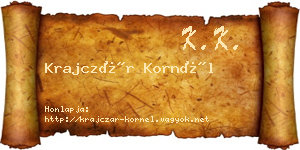 Krajczár Kornél névjegykártya