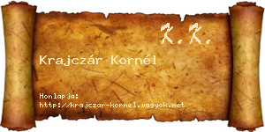Krajczár Kornél névjegykártya